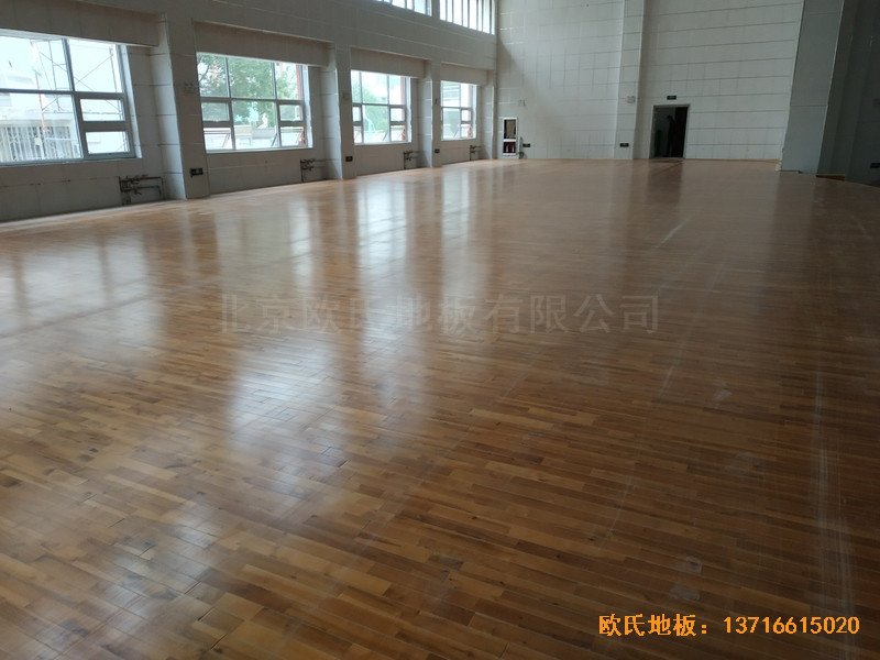 寧夏銀川試驗中學舞臺運動木地板施工案例0