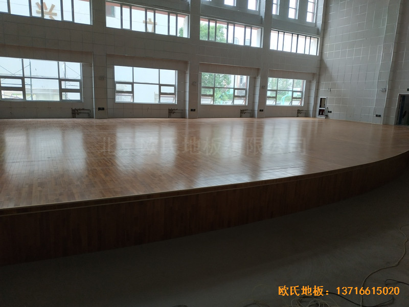 寧夏銀川試驗中學舞臺運動木地板施工案例4